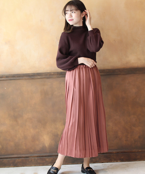 TRUDEA（トルディア）の「ボトルネック　リブニットプルオーバー（ニット/セーター・レディース・ホワイト/ライトグレー/ブラック/ブラウン/オレンジ/キャメル/ピンク/ベージュ/ネイビー/モカ・MEDIUM/LARGE）」の17枚目の写真