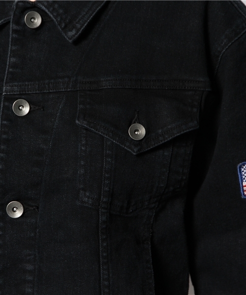 WEGO(ウィゴー)の「WEGO/デニムバック刺繍Gジャン(デニムジャケット・レディース・ブラック/ダークインディゴブルー・FREE)」の13枚目の写真