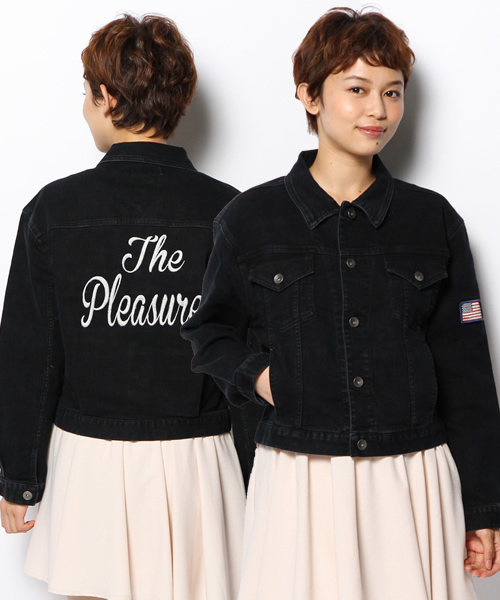 WEGO(ウィゴー)の「WEGO/デニムバック刺繍Gジャン(デニムジャケット・レディース・ブラック/ダークインディゴブルー・FREE)」の16枚目の写真