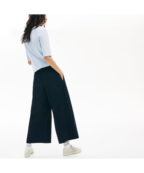 LACOSTE（ラコステ）の「ワイドプレミアムコットンパンツ（その他パンツ・レディース・ベージュ/ネイビー・40/38/36/34）」の4枚目の写真