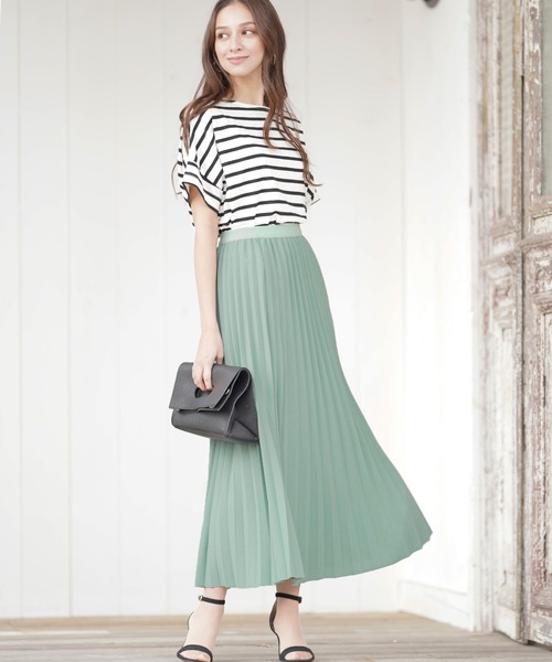 rps（アールピーエス）の「カットアムンゼンプリーツロングスカート（スカート・レディース・グリーン/チャコールグレー/グレイッシュベージュ/ブラック・M）」の11枚目の写真