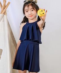 TeddyShop | キッズ水着 ハイネックおめかしフリルオールインワンワンピーススイムウェア(水着)