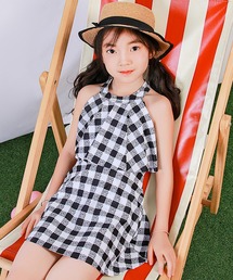 TeddyShop | キッズ水着 ハイネックおめかしフリルオールインワンワンピーススイムウェア(水着)