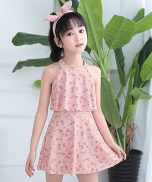 TeddyShop | キッズ水着 ハイネックおめかしフリルオールインワンワンピーススイムウェア(水着)