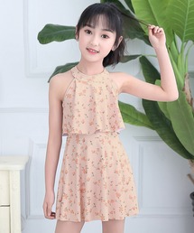 TeddyShop | キッズ水着 ハイネックおめかしフリルオールインワンワンピーススイムウェア(水着)