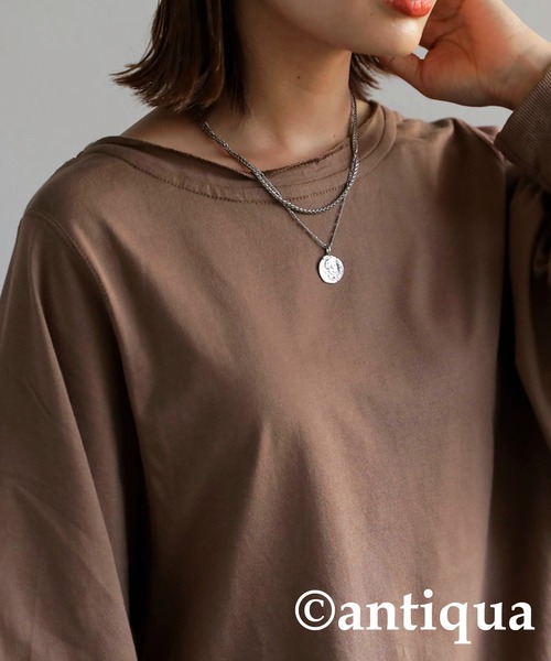 antiqua（アンティカ）の「バルーンスリーブトップス（Tシャツ/カットソー・レディース・ブラック/オフホワイト/チョコ/ブラウン系その他・FREE）」の16枚目の写真
