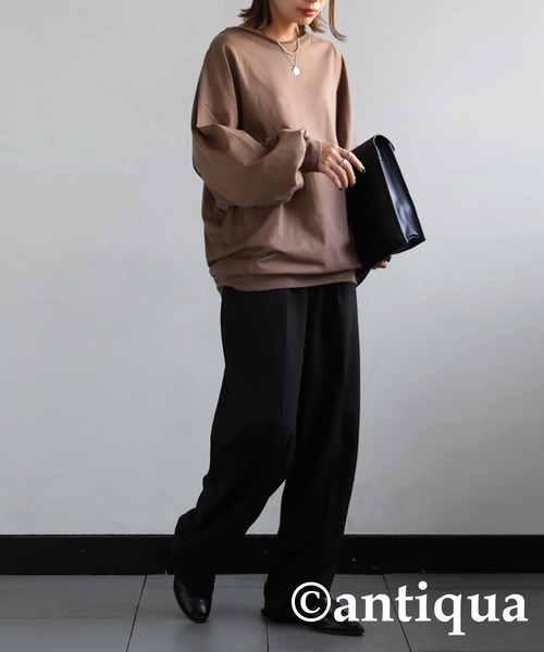 antiqua（アンティカ）の「バルーンスリーブトップス（Tシャツ/カットソー・レディース・ブラック/オフホワイト/チョコ/ブラウン系その他・FREE）」の21枚目の写真
