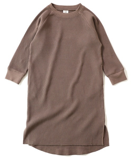 devirock(デビロック)の「ワッフルロング丈ワンピース(ワンピース・キッズ・ピンク系その他/モカ/パープル系その他/キャメル/ベージュ/ブラウン系その他・100cm/130cm/80cm/90cm/140cm/120cm/110cm/150cm/160cm)」の16枚目の写真