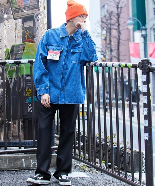 Dickies(ディッキーズ)の「Dickies/ディッキーズ別注 セミワイドシルエットセンタープレスセミフレアパンツ(チノパンツ・メンズ・ブラック/チャコール/ダークブラウン/ベージュ/ホワイト・S/M/L)」の18枚目の写真