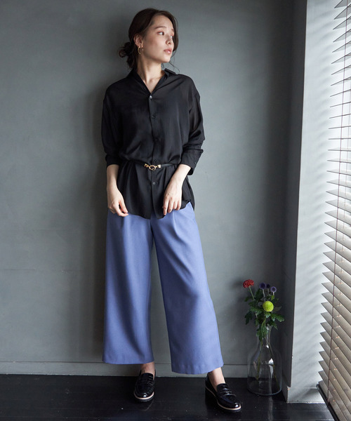 ROPE' PICNIC(ロペピクニック)の「ベーシックシアーシャツ(シャツ/ブラウス・レディース・ブラック/グレー/ブラウン/ダークグリーン・38)」の5枚目の写真