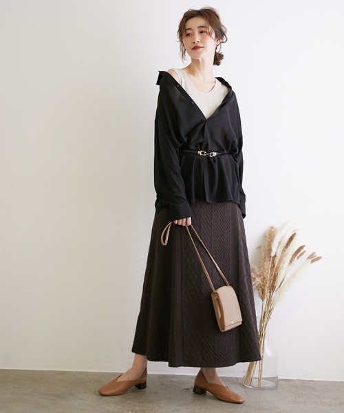 ROPE' PICNIC(ロペピクニック)の「ベーシックシアーシャツ(シャツ/ブラウス・レディース・ブラック/グレー/ブラウン/ダークグリーン・38)」の14枚目の写真