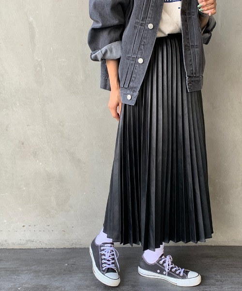 Jeans Factory Clothes ジーンズファクトリークローズ エコレザープリーツロングスカート スカート Jeans Factory Clothes ジーンズファクトリークローズ のファッション通販 Zozotown