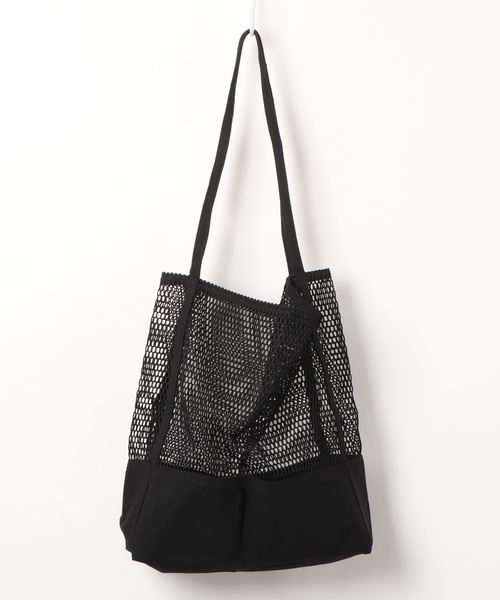 minia（ミニア）の「ハーフメッシュバッグ　◆（トートバッグ・レディース・ブラック/ホワイト・FREE）」の4枚目の写真