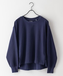 【C-FORT POINT】オーガニックコットン裏毛トレーナー/スェット サイドスリット入り サスティナビリティの原料、染色、労働環境基準をクリア―した商品