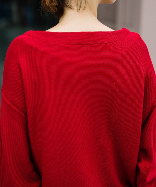 Munich（ミューニック）の「レーヨンウールギャザーニット　シャーリングスリーブプルオーバー（ニット/セーター・レディース・ブラック/レッド/ブラック系その他/キャメル/グレイッシュベージュ・FREE）」の15枚目の写真