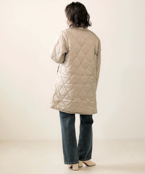 Thermore ecodown キルティングジャケット ベージュ 新作 Thermore ecodown キルティングジャケット ベージュ 新作