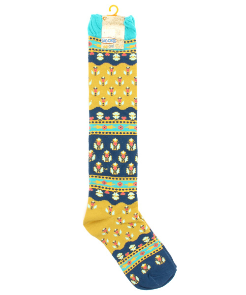 チャイハネ（チャイハネ）の「【チャイハネ】バグルプリントハイソックス24cm（ソックス/靴下・レディース・パープル/ピンク/レッド/ターコイズブルー/イエロー/オレンジ・FREE）」の4枚目の写真