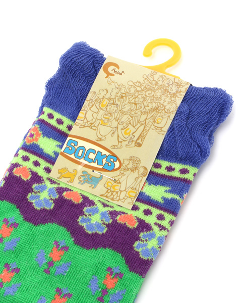 チャイハネ（チャイハネ）の「【チャイハネ】バグルプリントハイソックス24cm（ソックス/靴下・レディース・パープル/ピンク/レッド/ターコイズブルー/イエロー/オレンジ・FREE）」の8枚目の写真