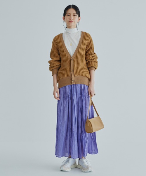 ANGIE（アンジー）の「コットンラフワッフルボリューム袖カーディガン（ボレロ・ショート丈）（カーディガン/ボレロ・レディース・杢グレー/ナチュラル/キャメル・FREE）」の21枚目の写真