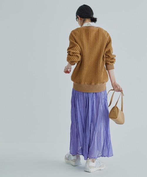 ANGIE（アンジー）の「コットンラフワッフルボリューム袖カーディガン（ボレロ・ショート丈）（カーディガン/ボレロ・レディース・杢グレー/ナチュラル/キャメル・FREE）」の18枚目の写真