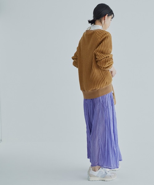 ANGIE（アンジー）の「コットンラフワッフルボリューム袖カーディガン（ボレロ・ショート丈）（カーディガン/ボレロ・レディース・杢グレー/ナチュラル/キャメル・FREE）」の19枚目の写真