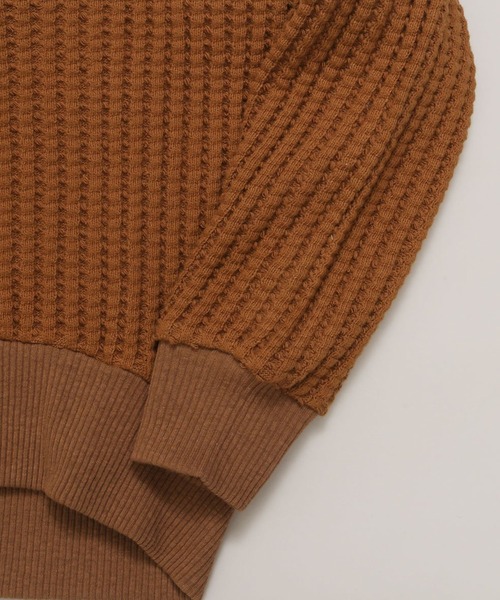 ANGIE（アンジー）の「コットンラフワッフルボリューム袖カーディガン（ボレロ・ショート丈）（カーディガン/ボレロ・レディース・杢グレー/ナチュラル/キャメル・FREE）」の7枚目の写真