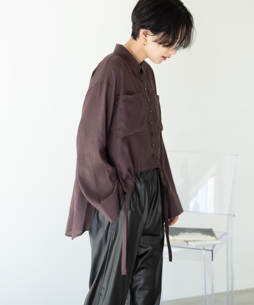Solace(ソレイス)の「ドロストデザインシャツ/solace(シャツ/ブラウス・レディース・ブラック/ベージュ/ブラウン・FREE)」の12枚目の写真