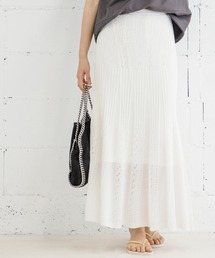 マーメイドラインレース編みニットフレアスカート