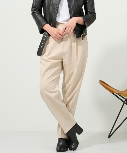 M nort(エムノート)の「【わたなべ麻衣プロデュース】コットンリネンテーパードパンツ(その他パンツ・レディース・カーキ/ライトベージュ・SMALL/MEDIUM)」の7枚目の写真