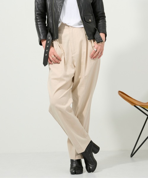 M nort(エムノート)の「【わたなべ麻衣プロデュース】コットンリネンテーパードパンツ(その他パンツ・レディース・カーキ/ライトベージュ・SMALL/MEDIUM)」の3枚目の写真
