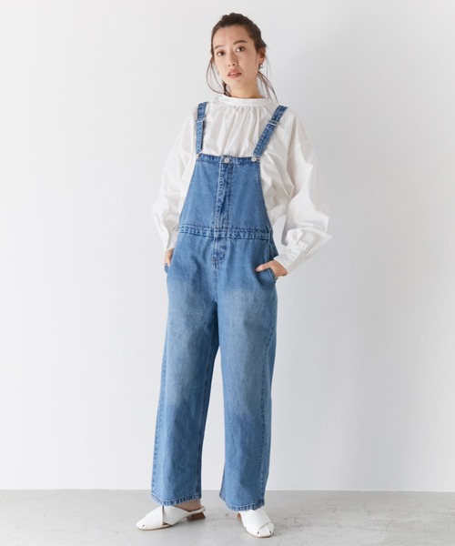 AZUL ENCANTO（アズールエンカント）の「デニムサロペット（サロペット/オーバーオール・レディース・ライトブルー/ホワイト・FREE）」の12枚目の写真