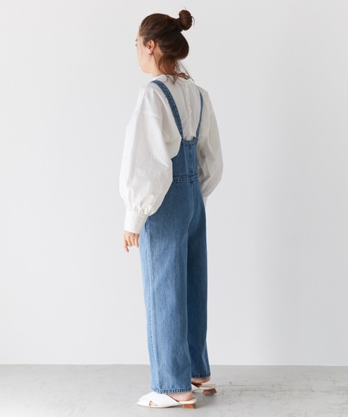 AZUL ENCANTO（アズールエンカント）の「デニムサロペット（サロペット/オーバーオール・レディース・ライトブルー/ホワイト・FREE）」の9枚目の写真