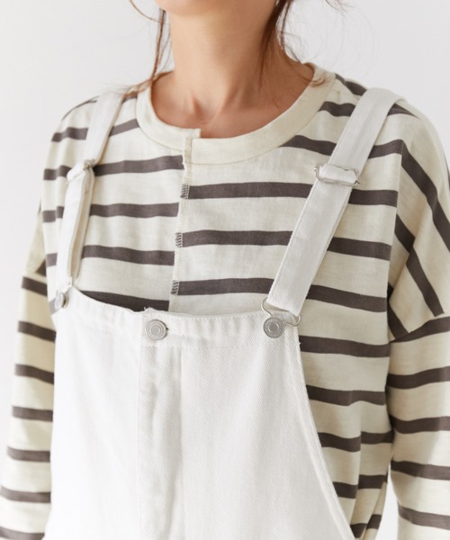 AZUL ENCANTO（アズールエンカント）の「デニムサロペット（サロペット/オーバーオール・レディース・ライトブルー/ホワイト・FREE）」の6枚目の写真