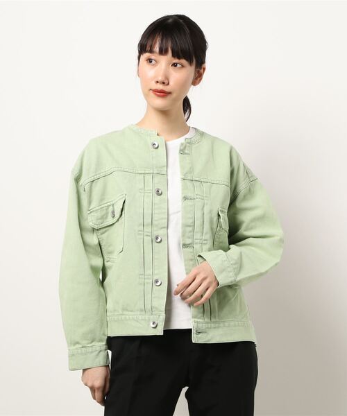 koe（コエ）の「スタンドカラーGジャン＊（ブルゾン・レディース・チャコールグレー/ナチュラル/ミント・L/M）」の3枚目の写真