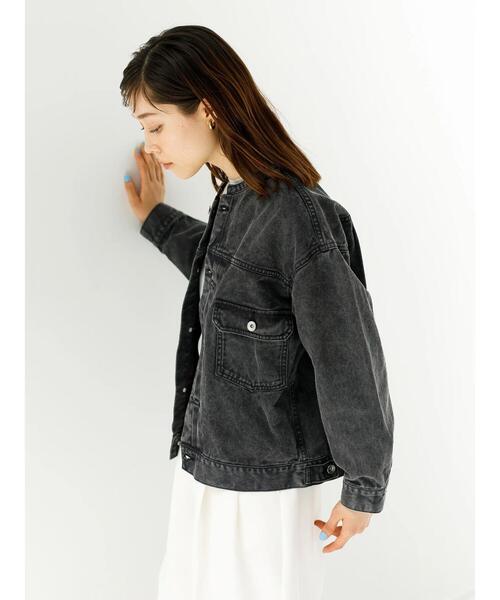 koe（コエ）の「スタンドカラーGジャン＊（ブルゾン・レディース・チャコールグレー/ナチュラル/ミント・L/M）」の10枚目の写真