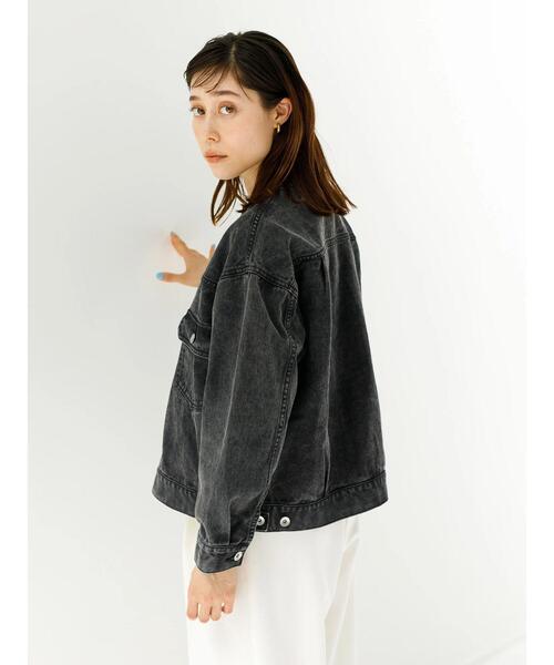 koe（コエ）の「スタンドカラーGジャン＊（ブルゾン・レディース・チャコールグレー/ナチュラル/ミント・L/M）」の11枚目の写真