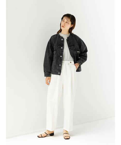 koe（コエ）の「スタンドカラーGジャン＊（ブルゾン・レディース・チャコールグレー/ナチュラル/ミント・L/M）」の12枚目の写真