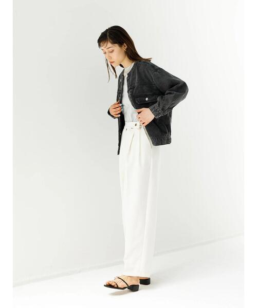 koe（コエ）の「スタンドカラーGジャン＊（ブルゾン・レディース・チャコールグレー/ナチュラル/ミント・L/M）」の13枚目の写真