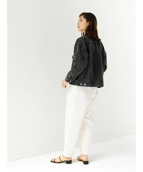 koe（コエ）の「スタンドカラーGジャン＊（ブルゾン・レディース・チャコールグレー/ナチュラル/ミント・L/M）」の15枚目の写真