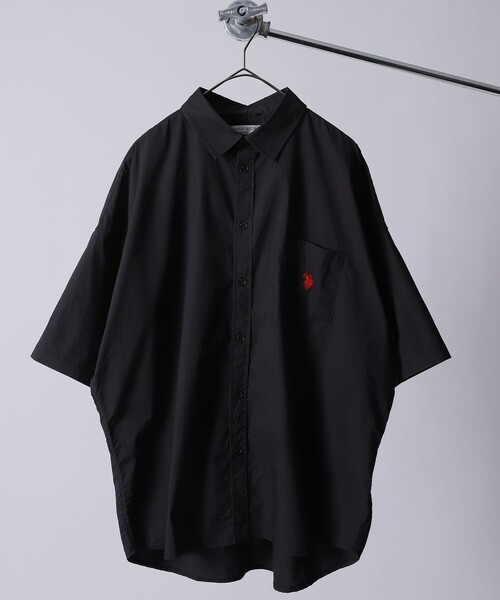 FREAK'S STORE（フリークスストア）の「WEB限定 U.S. POLO ASSN.×FREAK'S STORE/ユーエスポロアッスン 別注 ワンポイント刺繍ロゴ SS レギュラーカラーシャツ（シャツ/ブラウス・メンズ・ベージュ/グレイッシュブルー/ブラック/ブルー系その他/ストライプ/ホワイト・MEDIUM/SMALL/LARGE）」の11枚目の写真