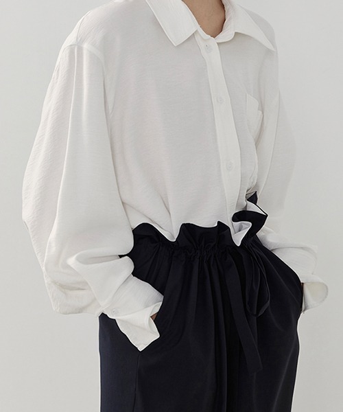 UNSPOKEN(アンスポクン)の「【UNSPOKEN】Gather waist relax pants UD20K030(その他パンツ・レディース・ダークネイビー・M/S)」の4枚目の写真