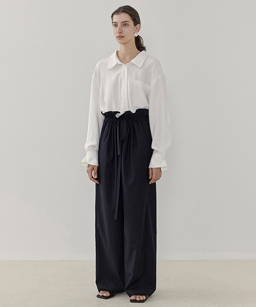 UNSPOKEN(アンスポクン)の「【UNSPOKEN】Gather waist relax pants UD20K030(その他パンツ・レディース・ダークネイビー・M/S)」の5枚目の写真