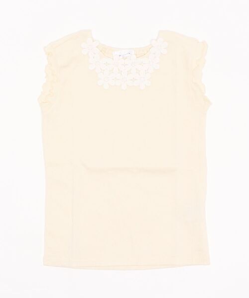Will Mery（ウイルメリィ）の「お花レース使いＴシャツ（Tシャツ/カットソー・キッズ・オフホワイト/ピンク・130/120/100/110/80/95/90）」の3枚目の写真