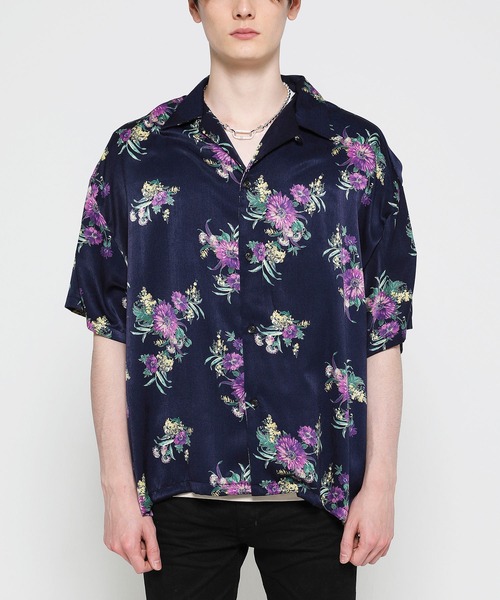 VANQUISH(ヴァンキッシュ)の「PLANTS APLENTY BOX WIDE SHIRT ~JAPAN MADE~ *(シャツ/ブラウス・メンズ・ホワイト/ネイビー/サックスブルー・MEDIUM/LARGE)」の9枚目の写真