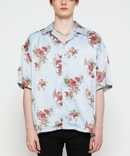 VANQUISH(ヴァンキッシュ)の「PLANTS APLENTY BOX WIDE SHIRT ~JAPAN MADE~ *(シャツ/ブラウス・メンズ・ホワイト/ネイビー/サックスブルー・MEDIUM/LARGE)」の8枚目の写真
