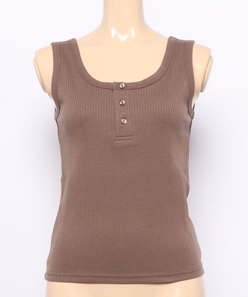 Allamanda(アラマンダ)の「ヘンリータンク(タンクトップ・レディース・ブラック/アイボリー/ライトブラウン/ミント・M)」の3枚目の写真