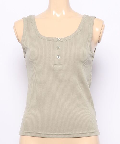 Allamanda(アラマンダ)の「ヘンリータンク(タンクトップ・レディース・ブラック/アイボリー/ライトブラウン/ミント・M)」の4枚目の写真