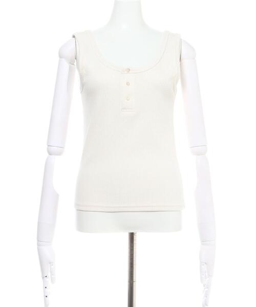 Allamanda(アラマンダ)の「ヘンリータンク(タンクトップ・レディース・ブラック/アイボリー/ライトブラウン/ミント・M)」の6枚目の写真