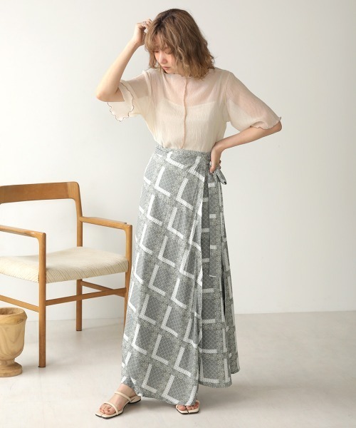 Bab（バブ）の「【WEB限定】キャミソール付シアーメロウ半袖トップス（Tシャツ/カットソー・レディース・ベージュ/オフホワイト/サックスブルー/ピンク・38）」の11枚目の写真