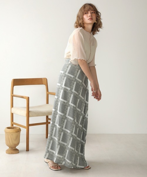 Bab（バブ）の「【WEB限定】キャミソール付シアーメロウ半袖トップス（Tシャツ/カットソー・レディース・ベージュ/オフホワイト/サックスブルー/ピンク・38）」の14枚目の写真